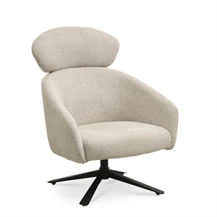 Archie lounge stol, Beige med sorte drejestel