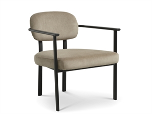 Lingus lounge stol, beige med sort stel
