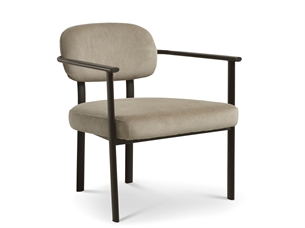 Lingus lounge stol, Beige med brunt stel