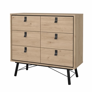 Ry Dobbelt kommode 6 skuffer - Jackson Hickory