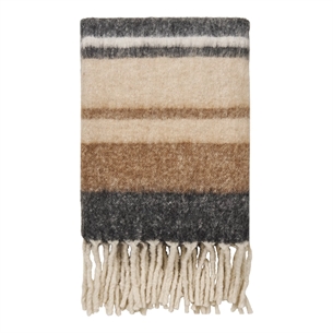 Carmel Plaid, uld mix, Sort/brun - 130x170 cm