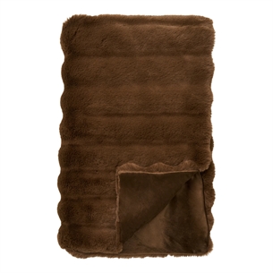 Galena Plaid, Brun imiteret pels - 130x180 cm