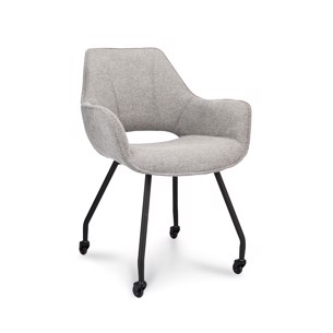 Isabell Spisebordsstol - Med Hjul - Lys grå