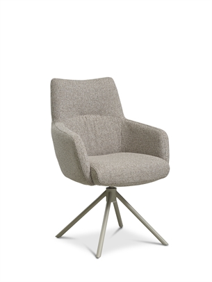 Aimee spisebordsstol med armlæn, Beige med beige stel