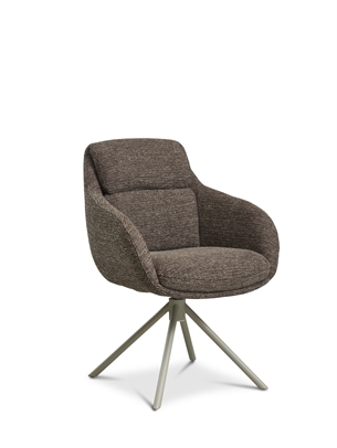 Grace spisebordsstol med armlæn, Brun med beige stel