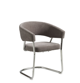 Tessa spisebordsstol i farven taupe med stel i krome