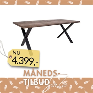 Toulon Spisebord – Røget Olieret Eg & Sorte Metalben. Str. 200 cm.