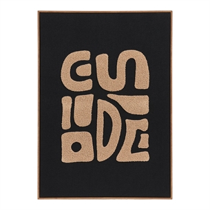 Tine Tufted Vægdekoration, beige/sort, 50 x 70 cm