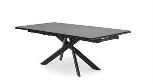 Hudson spisebord 200(300)x100 cm. Antracit med sort stel