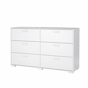 Sofia Dobbelt kommode 6 skuffer - Hvid højglans
