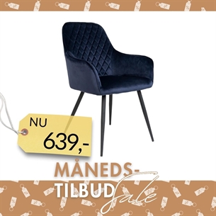 Harbo  - stol i blå velour