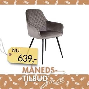 Harbo  - spisebordsstol i velour,   mushroom