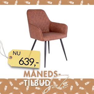 Harbo Spisebordsstol i PU, vintage brun med sorte ben