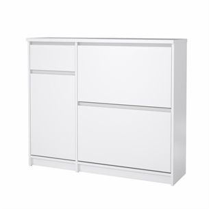 Naia Skoskab 2 klaplåger + 1 låge + 1 skuffe - Hvid højglans