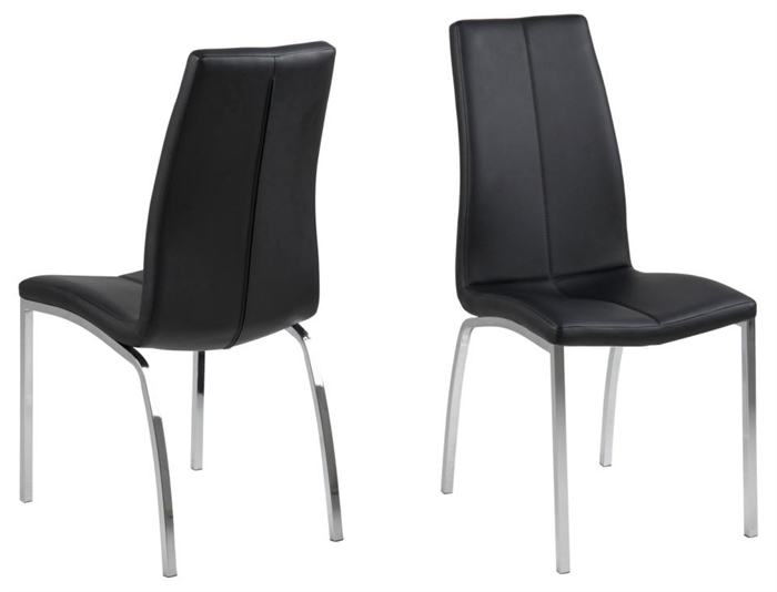 Asama Spisebordsstol – Sort PU & Krom Stel