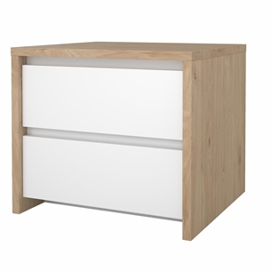 Next Natbord 2 skuffer - Jackson Hickory/hvid højglans