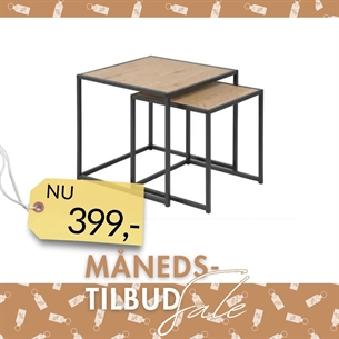 Seaford indskudsborde 2 stk, Eg/Sort