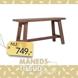 Barcelona Teak bænk - L 90 x H 25 cm. H 45 cm.