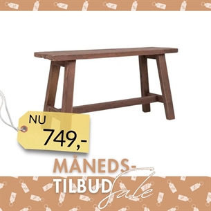 Barcelona Teak bænk - L 90 x H 25 cm. H 45 cm.