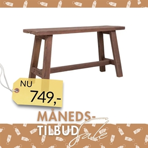 Barcelona Teak bænk - L 90 x H 25 cm. H 45 cm.