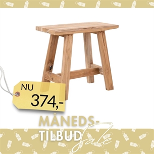 Barcelona Teak Bænk - Kan bruges inde og ude  - L 50 x B 25 cm. h 45 cm.