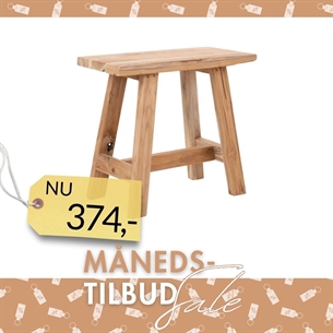 Barcelona Teak Bænk - Kan bruges inde og ude  - L 50 x B 25 cm. h 45 cm.