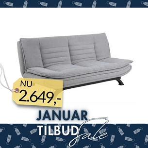 Faith Sovesofa – Lysegrå Enjoy Stof & Sort Stel