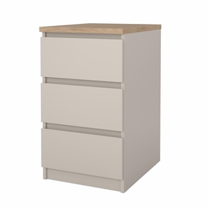 Naia Natbord 3 skuffer - Cashmere/Jackson Hickory