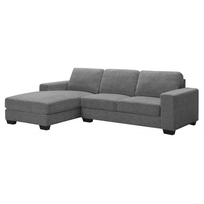 Kåre Chaiselong sofa i Grå stof - L: 268 x D: 165/89 cm. Højde 84 cm.