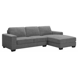 Kåre Chaiselong sofa i Grå stof - L: 268 x D: 165/89 cm. Højde 84 cm.