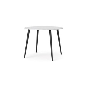 Dolphin Spisebord - Hvid/sort eller Hvid/eg - Ø:100 cm