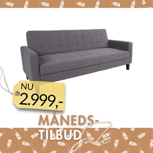 Milton Sovesofa – Grå Polyester & Opbevaring