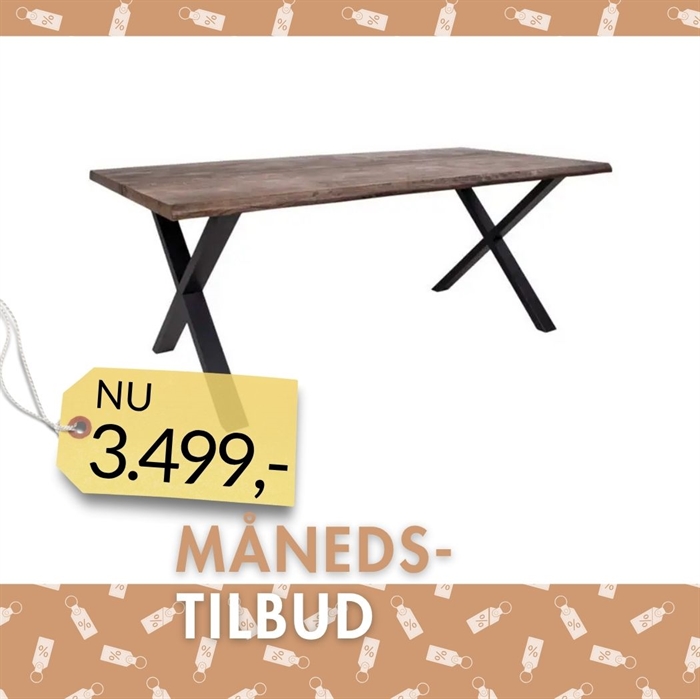 Toulon Spisebord – Røget Olieret Eg & Sorte Metalben. Str. 140 cm.