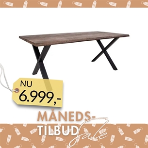 Toulon Spisebord – Røget Olieret Eg & Sorte Metalben. Str. 300 cm.