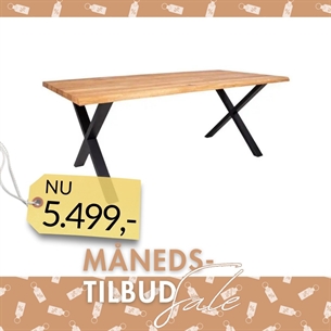 Toulon Spisebord – Olieret Eg & Sorte Metalben. Str. 240 cm.