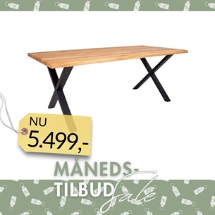 Toulon Spisebord – Olieret Eg & Sorte Metalben. Str. 240 cm.