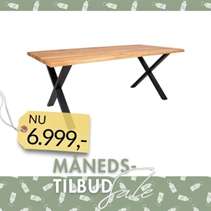 Toulon Spisebord – Olieret Eg & Sorte Metalben. Str. 300 cm.