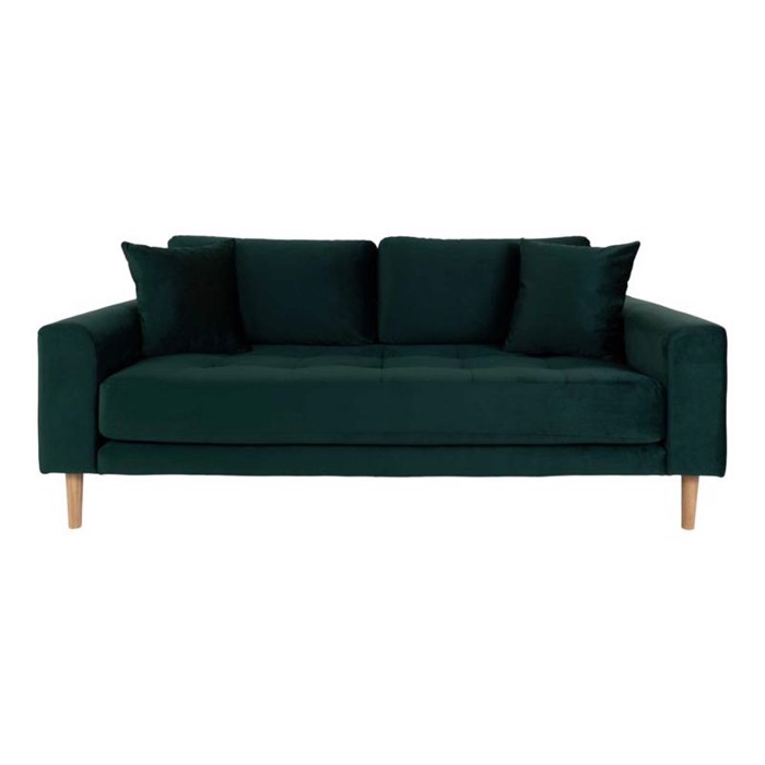 Lido 2,5 Personers Sofa - Mørkegrøn velour
