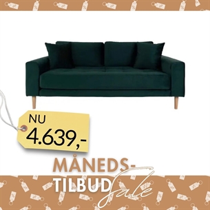 Lido 2,5 Personers Sofa - Mørkegrøn velour