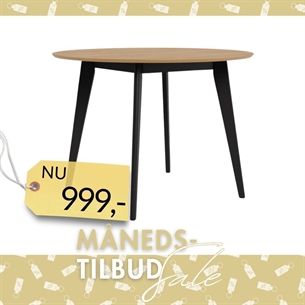 Roxby spisebord - Ø 105 cm. - Eg/sort