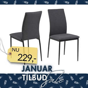 Demina Spisebordsstol – Mørkegrå Sawana Stof