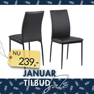 Demina Spisebordsstol – Sort PU Læder