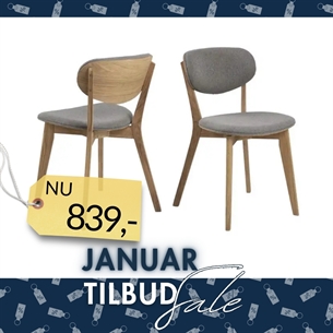 Minsk Spisebordsstol – Lysegrå Granada Stof & Olieret Eg