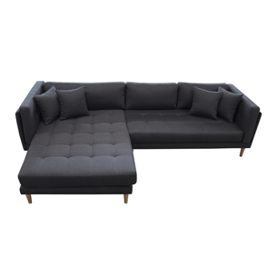 Tampas - Chaiselong sofa i mørkegrå stof