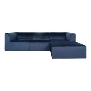 Alba Lounge Sofa Højrevendt - Mørkeblå Velour 