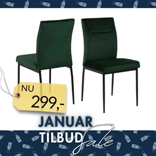 Demi Spisebordsstole i Mørkegrøn stof 