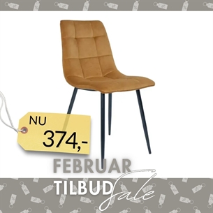 Middelfart Spisebordsstol | Sennepsgul velour