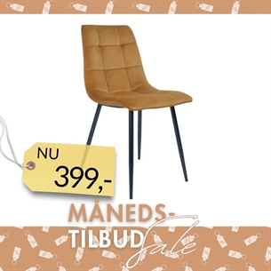 Middelfart Spisebordsstol | Sennepsgul velour