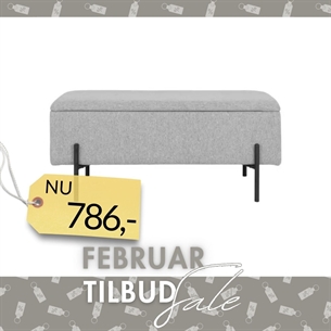 Watford Bænk m. opbevaring - Grå stof