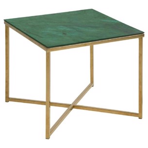 Alisma hjørnebord | 50x50x42 cm | Grøn Juniper glas